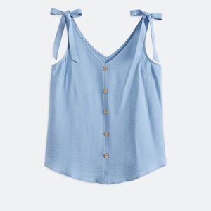 Fortune & Ivy Bonnie Button Detail Blouse, Size Medium